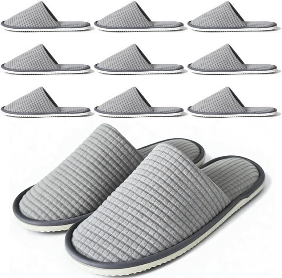 Anmerl 10 Pairs Disposable Hotel Slippers - Bulk Guest House Shoes for Spa, Wedding, Travel, Univ... | Amazon (CA)