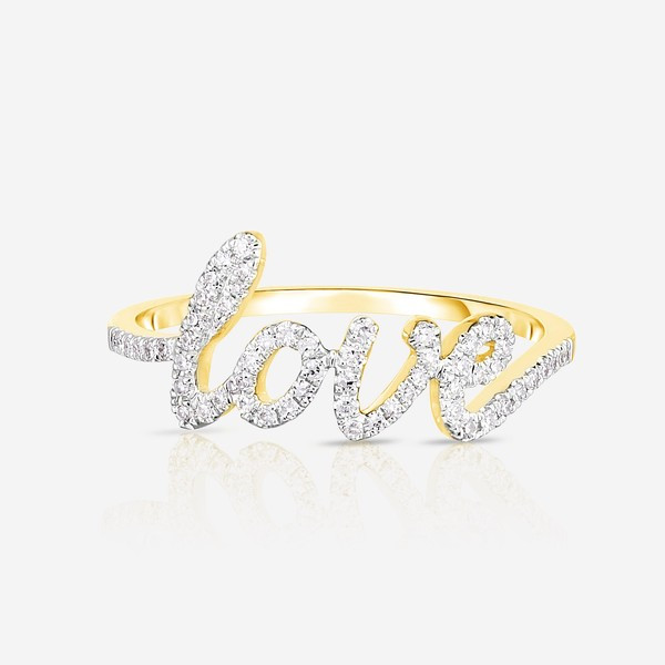 Diamond Script Love Ring | Ring Concierge