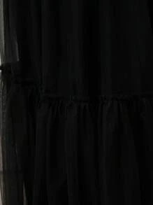 New Style Women's High Waist Mesh Skirt With Lining, Pleated Midi Skirt With Decoration, Perfect ... | SHEIN