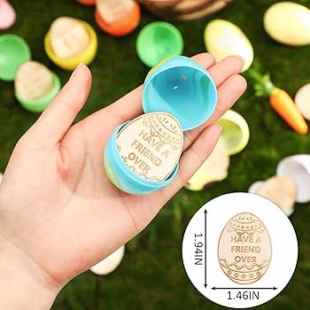 CypherX Easter Egg Fillers- Wooden Easter Reward Tokens, Easter Prizes Stuffers Coins, Family Nig... | Amazon (US)