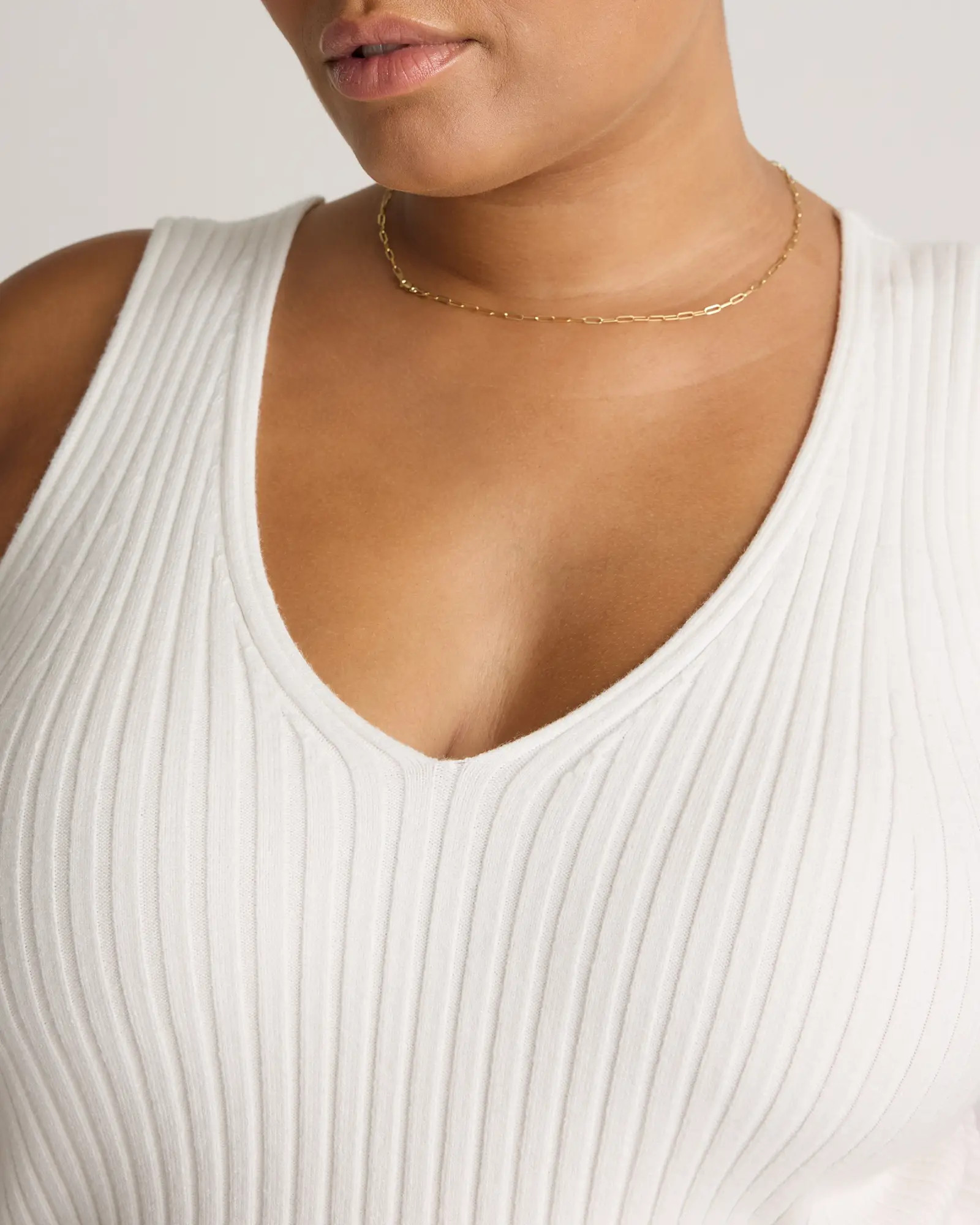 Eco-Knit Cropped Sweater Tank in Ivory | Quince