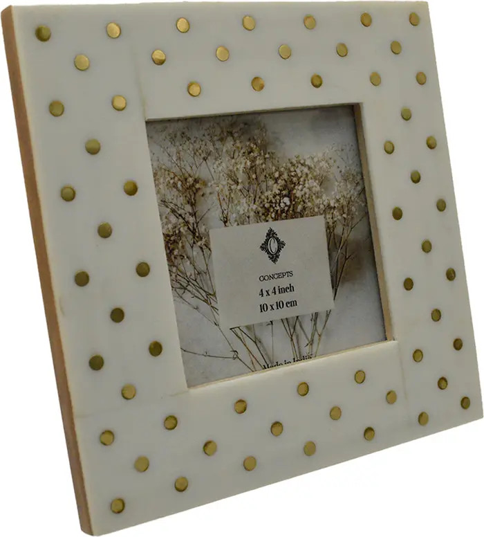 Dot Brass Inlaid Resin 4" x 4" Photo Frame | Nordstrom Rack