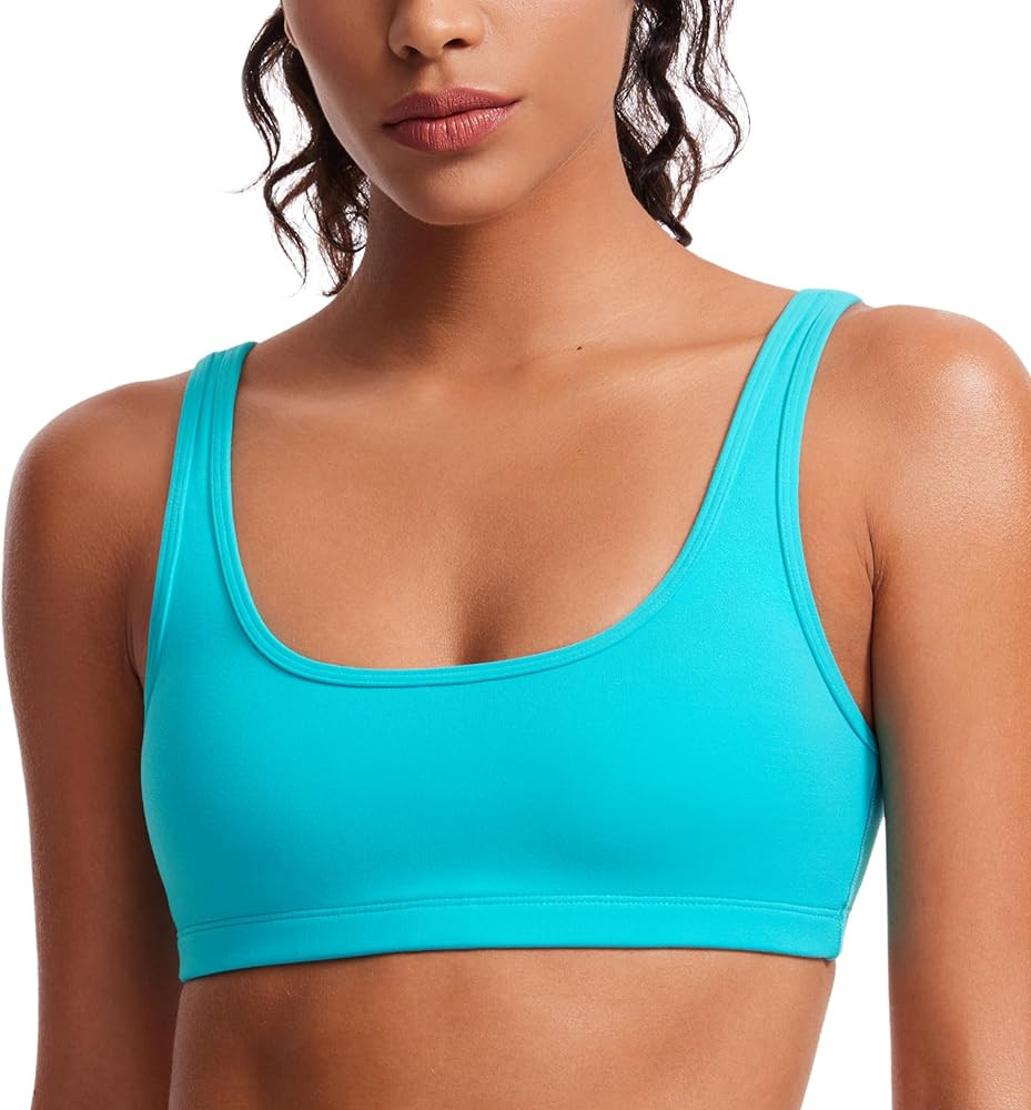 CRZ YOGA Butterluxe Mini Bra for Women - Scoop Neck Low Impact Wireless Sports Bra Yoga Cami Padd... | Amazon (US)
