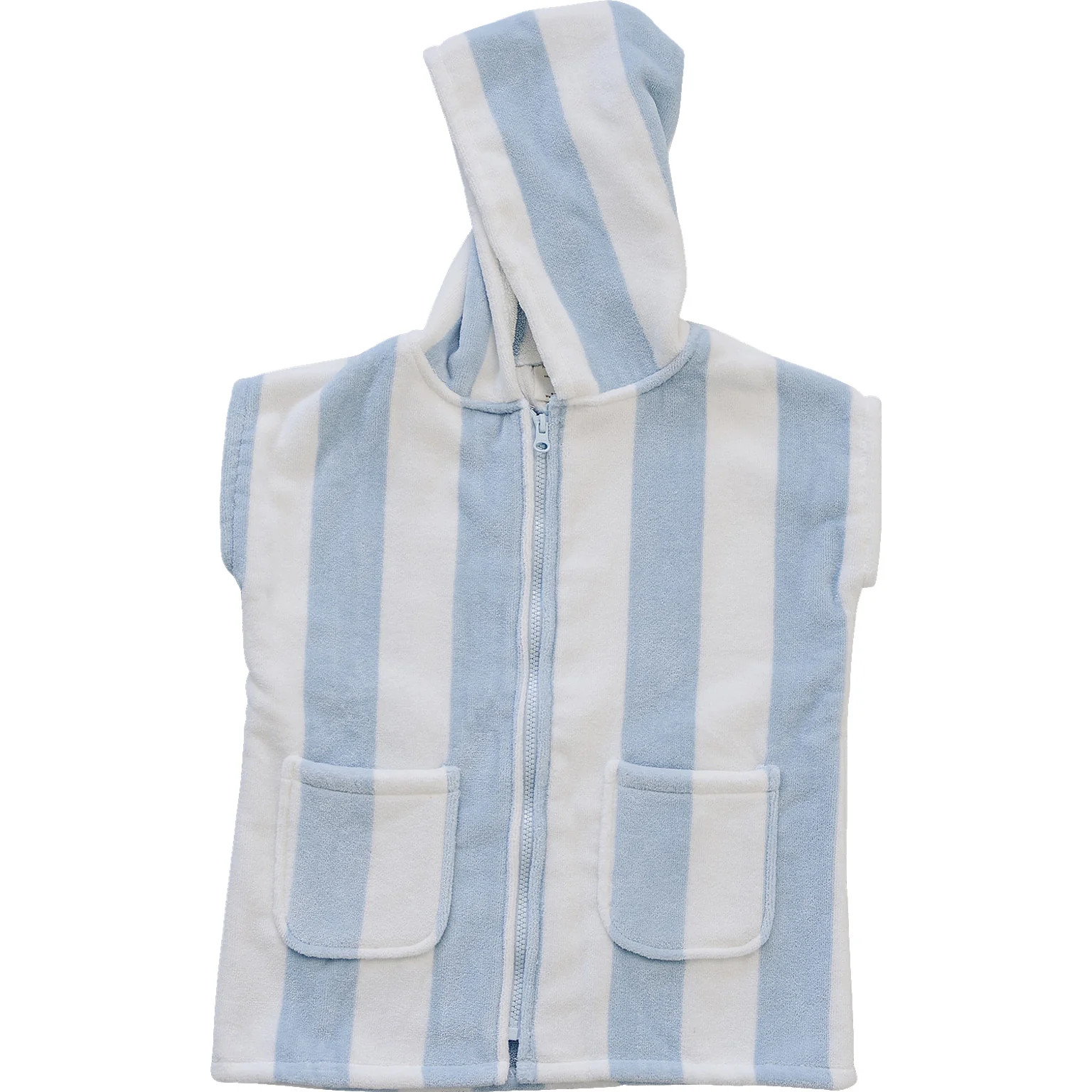 Seaside Stripe Zip-Up Organic Cotton Beach Poncho | Mebie Baby