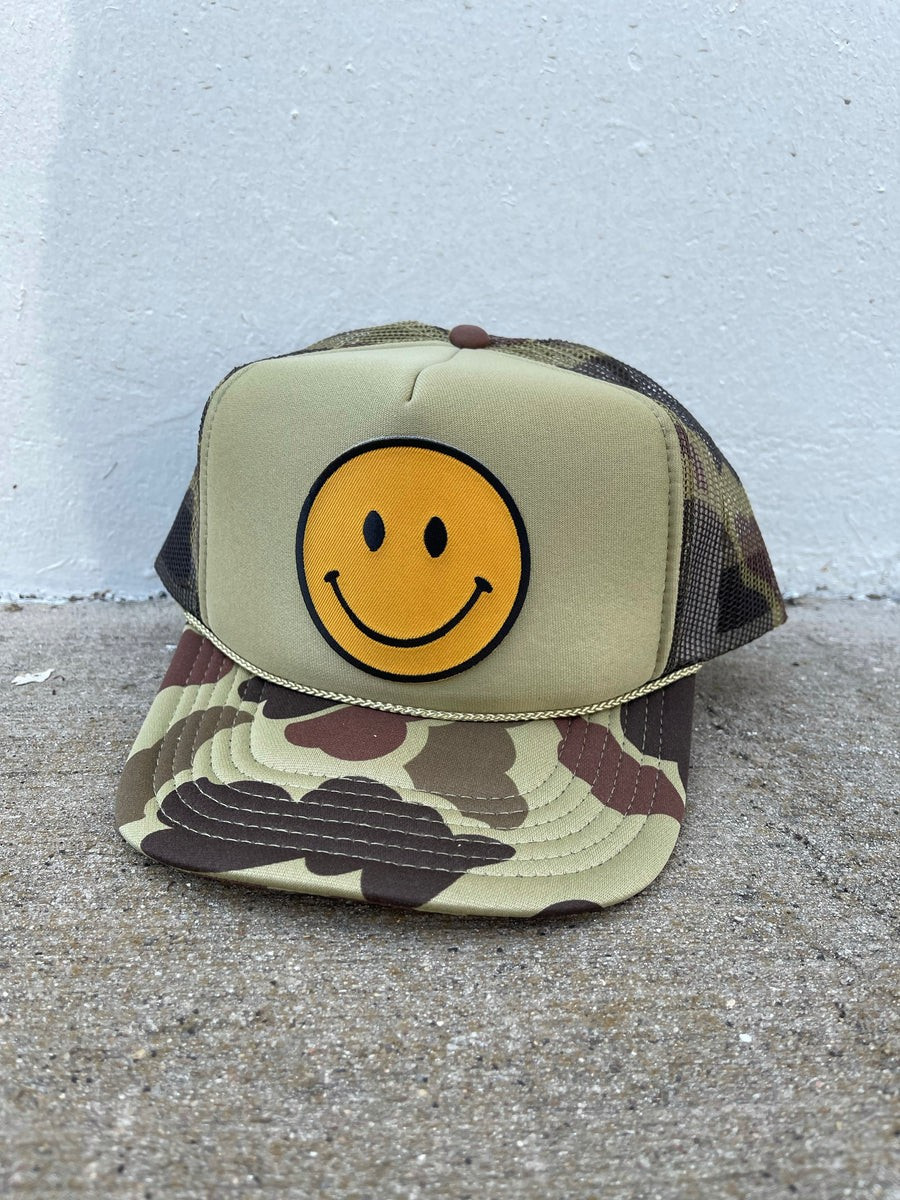 Light Camo Smiley Trucker | Ascot + Hart