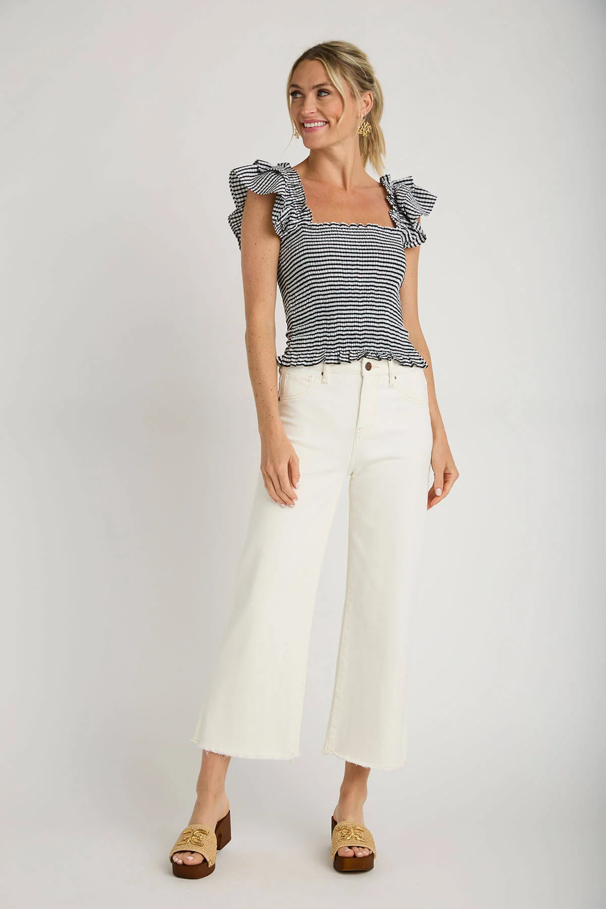 Promesa Gingham Smocked Sleeveless Top | Social Threads