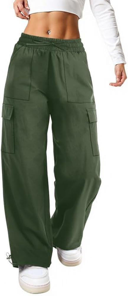 keriffe Baggy Cargo Pants Women Parachute Hiking Wide Leg Pants with 4 Pockets Y2K Clothes Casual... | Amazon (US)