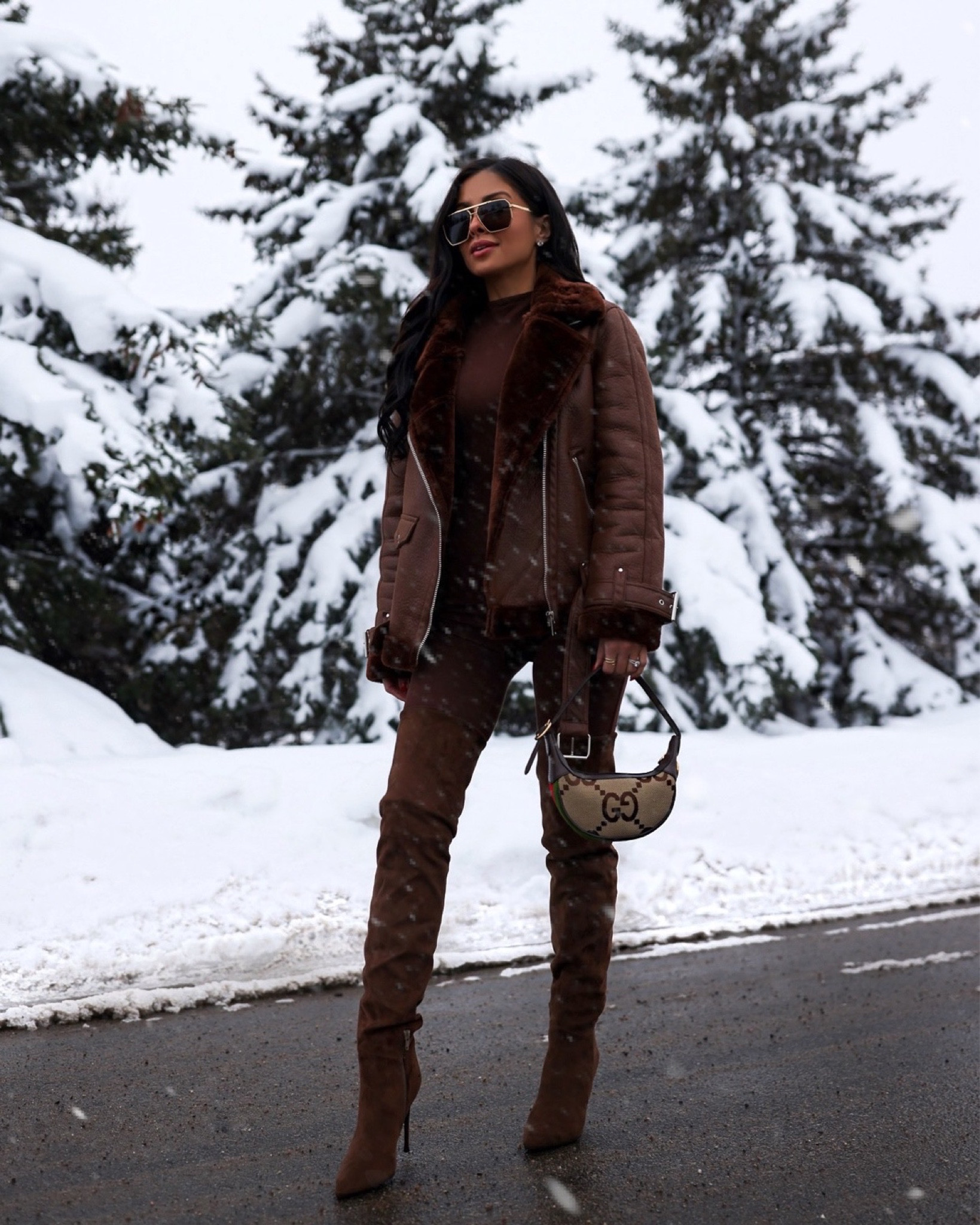 Winter outfit ideas / snow outfit 
Topshop shearling biker jacket similar
Naked wardrobe catsuit on sale
Jeffrey Campbell over the knee boots
Chocolate brown outfit 



#LTKsalealert #LTKfindsunder100 #LTKSeasonal