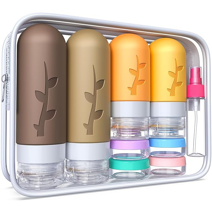 Travel Bottles for Toiletries,TSA Approved Silicone Travel Containers jar for Toiletries,Leak Pro... | Amazon (US)