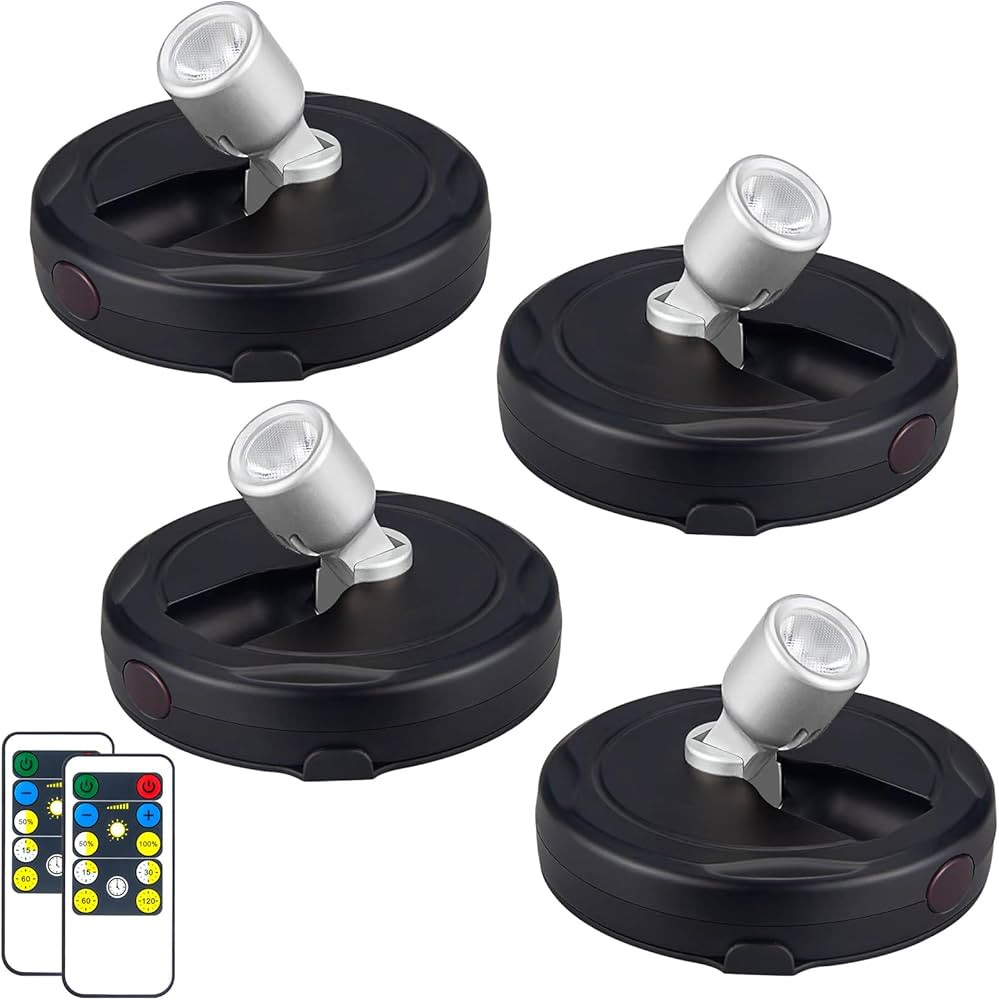 Wireless LED Spotlight, Battery Powered Picture Lights, Uplighting Indoor, Puck Lights with Remot... | Amazon (US)