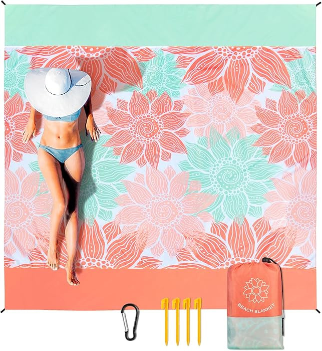 Beach Blanket Waterproof Sandproof Extra Large Beach Mat 79" X 83"/120"x108"for 1-8 Adults Quick ... | Amazon (US)