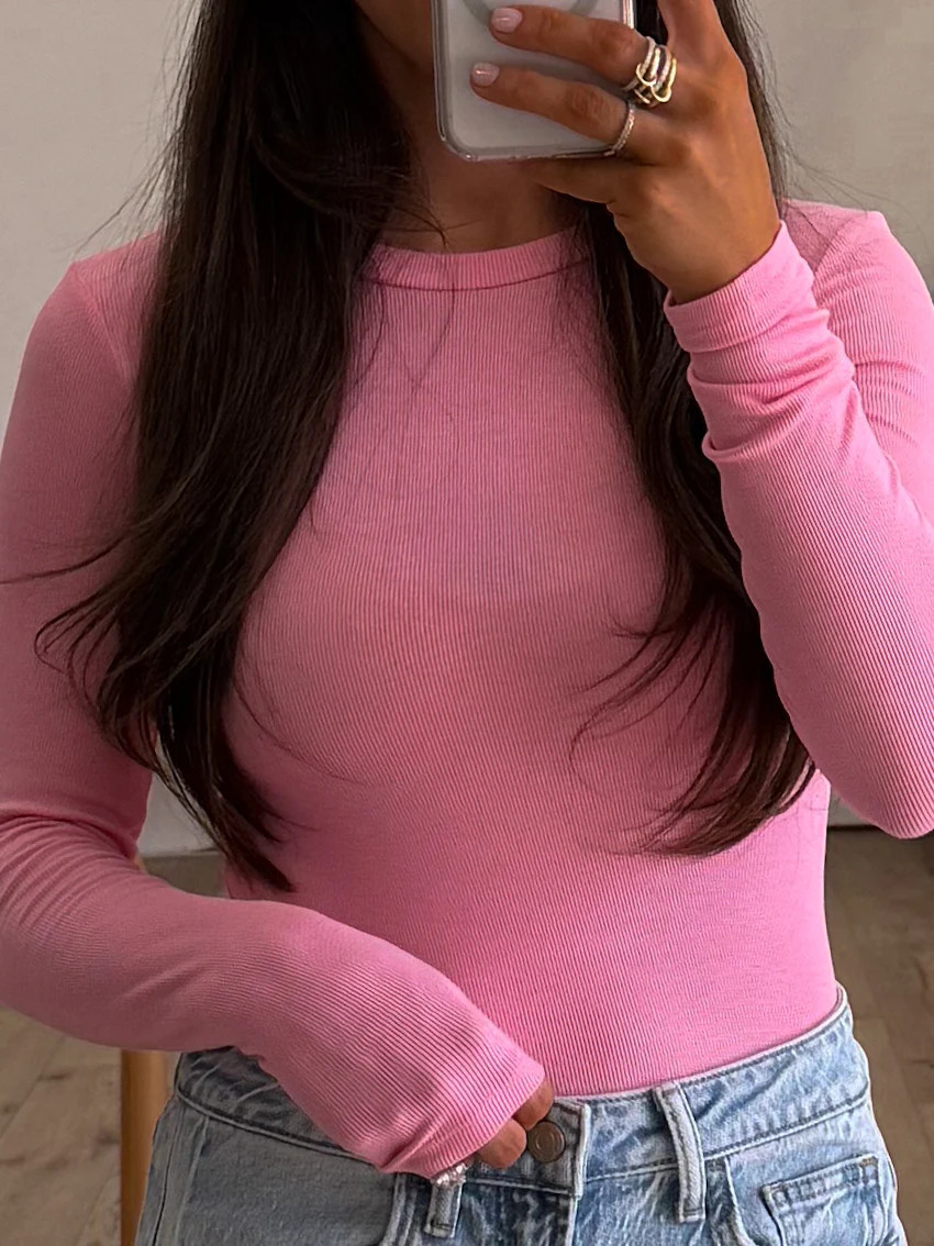 Essential Ribbed Long Sleeve | Bubblegum | +Plus Available | RESTOCK | Shop Talulah