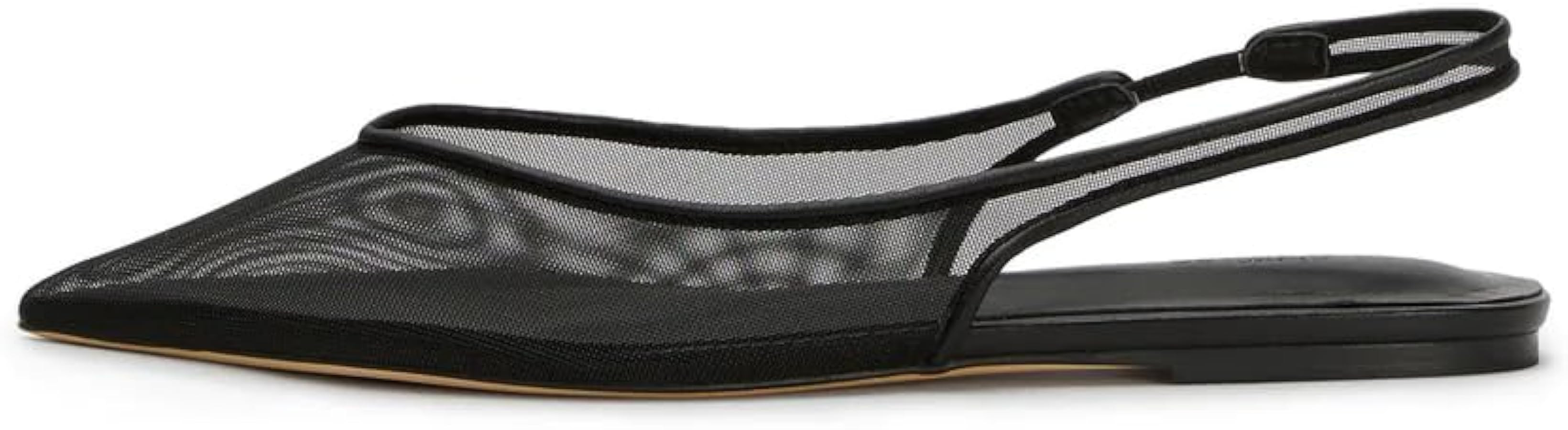 Mesh Slingback Ballet Flats Shoes for Women Pointed Toe Slip On Low Heels Casual Work Comfortable... | Amazon (US)