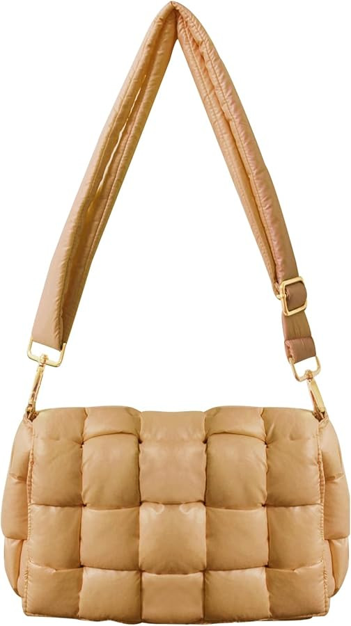 NAARIIAN Puffer Woven Bag Crossbody Purse for Women Padded Cassette Shoulder Bags Trendy Handbags... | Amazon (US)