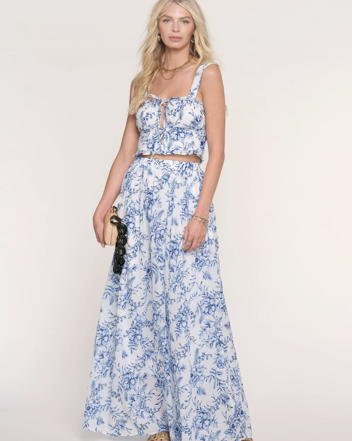 I can’t get over this deal. 🤍💙

This Heartloom set originally retailed for $184 and is marked down to $49.99. The blue-and-white print feels so elevated, and I love that it’s a two-piece set that looks like a dress from a distance.

Perfect for summer vacations, bridal events, brunch, or any occasion where you want to look put together without overthinking it.

#LTKWedding #LTKTravel #LTKSaleAlert