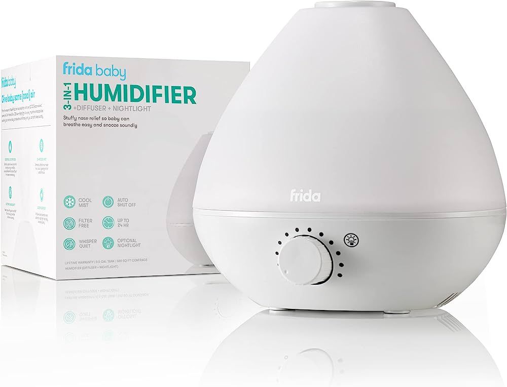 Frida Baby 3-in-1 Cool Mist Humidifier for Baby with Diffuser + Nightlight, Baby Humidifier for B... | Amazon (US)