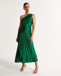 One-Shoulder Pleated Maxi Dress | Abercrombie & Fitch (US)