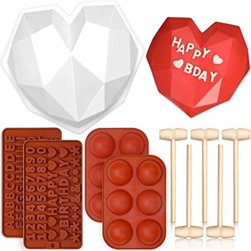 Breakable Heart Mold Set for Chocolate, Heart Silicone Molds with Hammers, Number and Letter Molds,  | Amazon (US)
