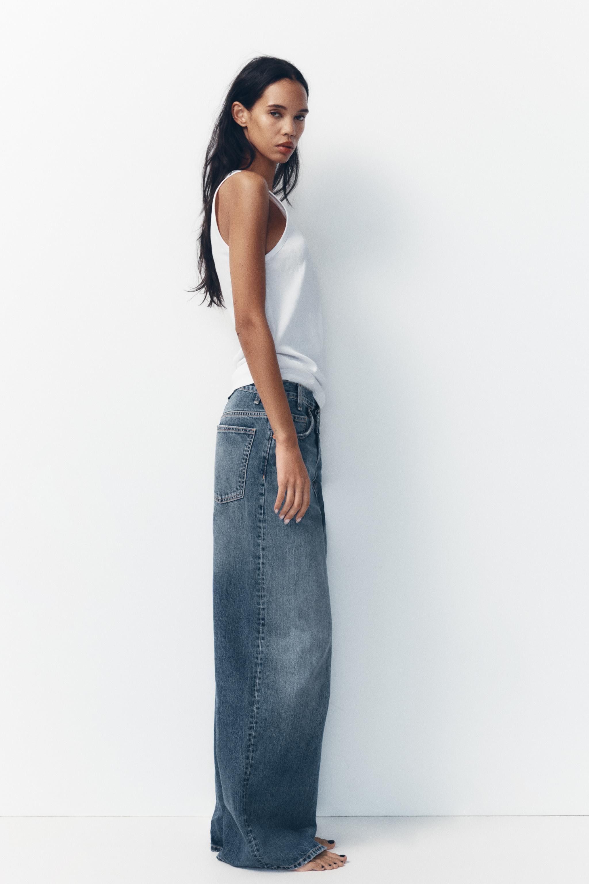 TRF MID-RISE CROSS WAIST BAGGY JEANS | Zara US
