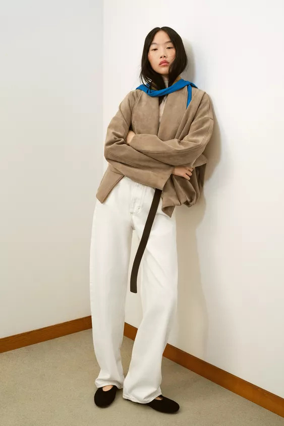 FAUX SUEDE WRAP JACKET | Zara US