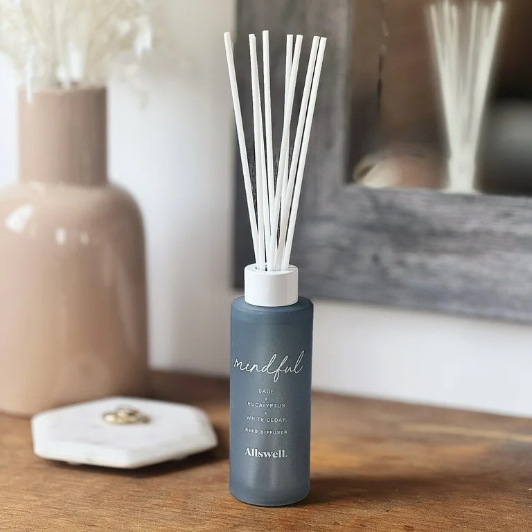 Allswell Mindful (Sage + Eucalyptus + White Cedar) Scented Reed Diffuser 3 Fl Oz (90mL) With 8 Sy... | Walmart (US)