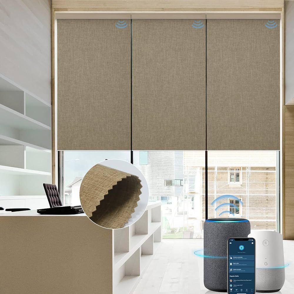 Graywind Motorized Roller Shades 100% Blackout Window Blinds Remote Voice Control Thermal Insulat... | Amazon (CA)