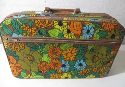 Vintage 1970s Hippie Flower Power 70s Canvas Overnight Style Suitcase | eBay US