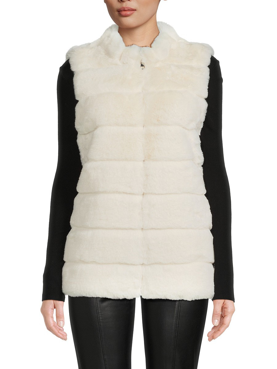 La Fiorentina Women's Plush Faux Fur Vest - White - Size XL | Saks Fifth Avenue OFF 5TH