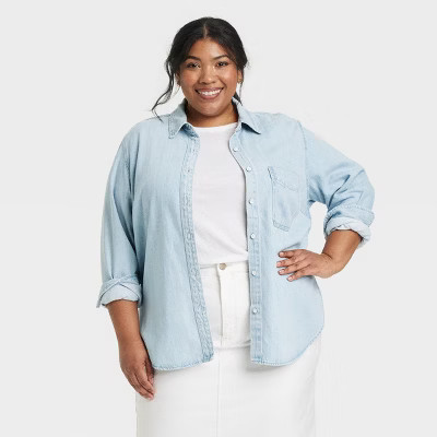 Women's Relaxed Fit Denim Button-Down Shirt - Universal Thread™ | Target