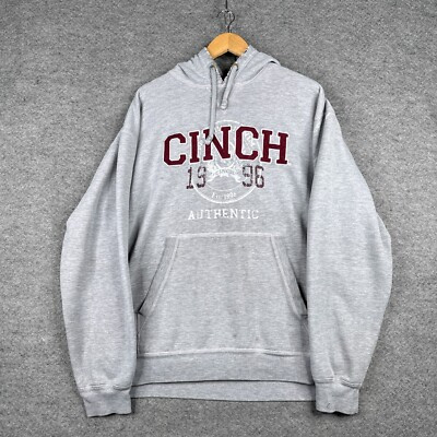 Vintage Cinch Hoodie Mens XL Grey Western Sweatshirt Logo Spellout Y2K Baggy  | eBay | eBay US