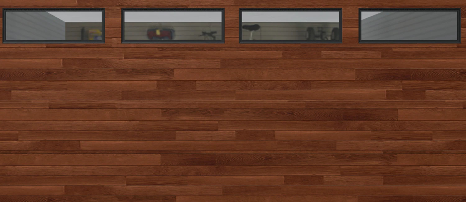 Wayne Dalton 8300 16-ft x 7-ft 12.12 R-Value Insulated Medium Oak Double Garage Door with Windows | WD8300CNTMOPCIV167 | Lowe's