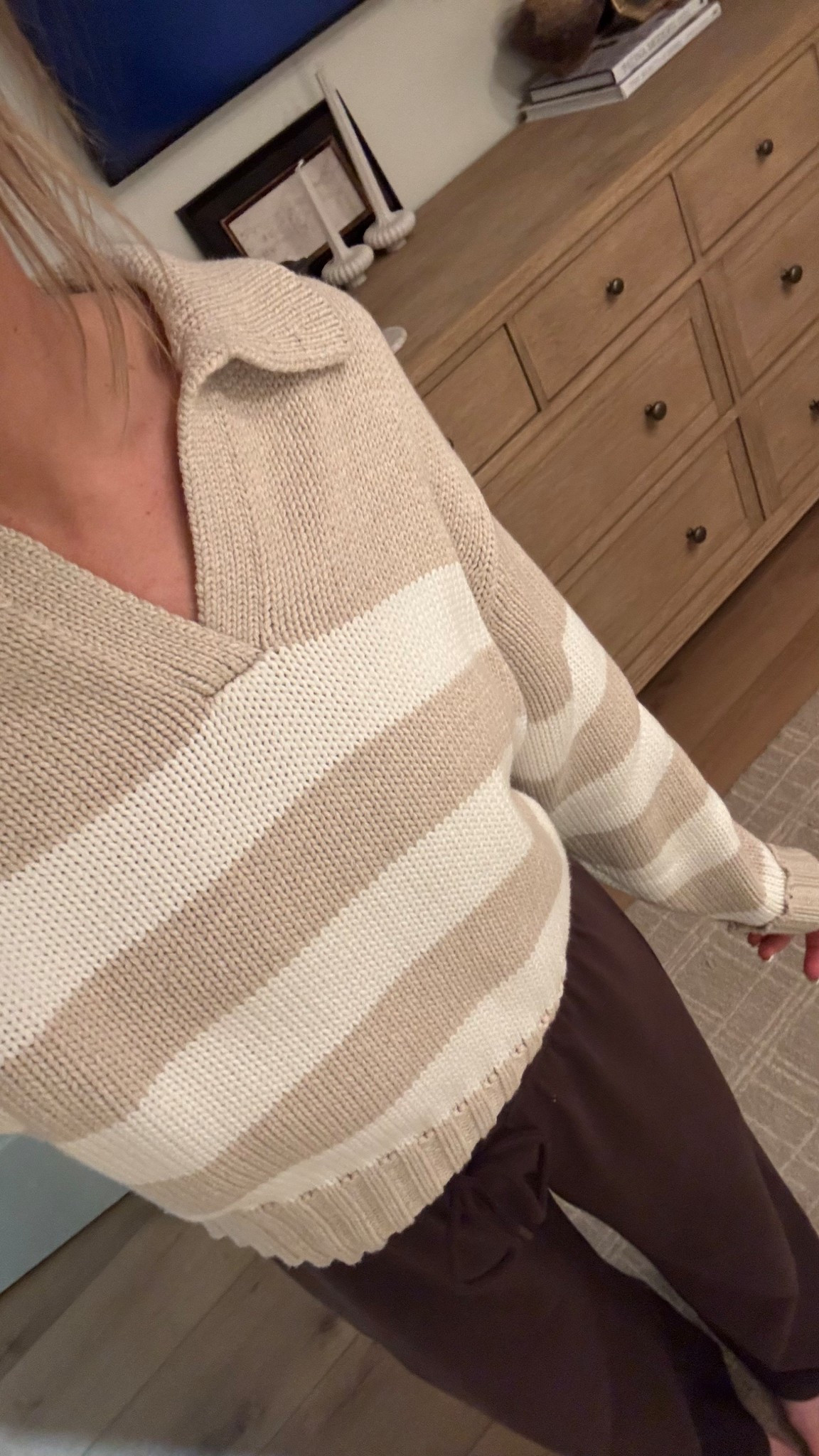 This comfy at home fit will be on repeat 👏🏼 These pants.. I will own in every color. They have quickly become my FAVORITE item in my closet. (wearing size xs sweater & small pants) 

#LTKmomlife #LTKFindsUnder100 #LTKootd