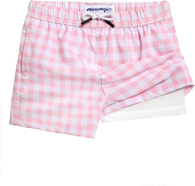 maamgic Boys Swim Trunks with Compression Liner Toddler Stretch Swim Shorts | Amazon (US)