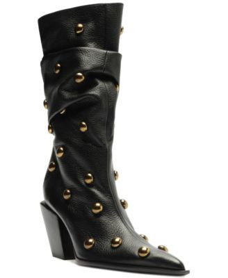 Schutz Women's Tulsa Studs Mid-Shaft Boots - Black | Macy's