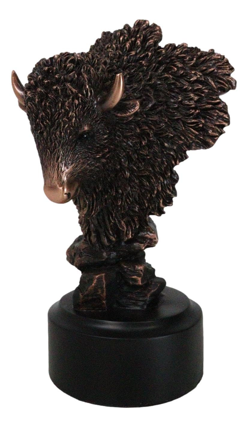 Ebros Gift Rustic Southwestern American Bison Head Bust Figurine in Electroplated Bronze Finish w... | Amazon (US)