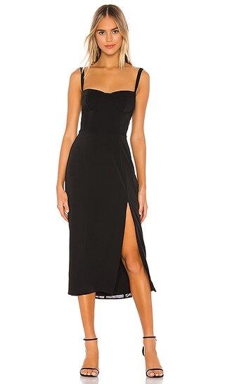 Capulet Ariella Bustier Midi Dress in Black from Revolve.com | Revolve Clothing (Global)