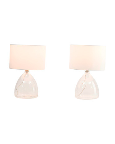 Set Of 2 18in Glass Table Lamps | TJ Maxx