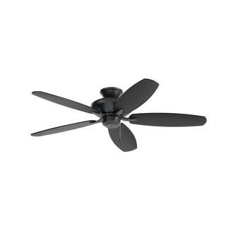 Renew 52 in. Indoor Satin Black Dual Mount Ceiling Fan with Pull Chain | The Home Depot