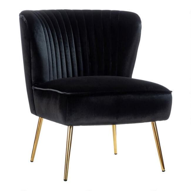 Velvet Channel Back Gretna Upholstered Chair | World Market