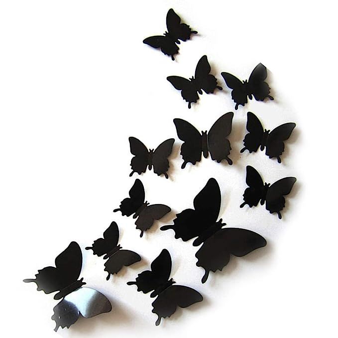 JYPHM 24PCS 3D Butterfly Wall Decal Removable Stickers Decor for Kids Room Decoration Home and Be... | Amazon (US)