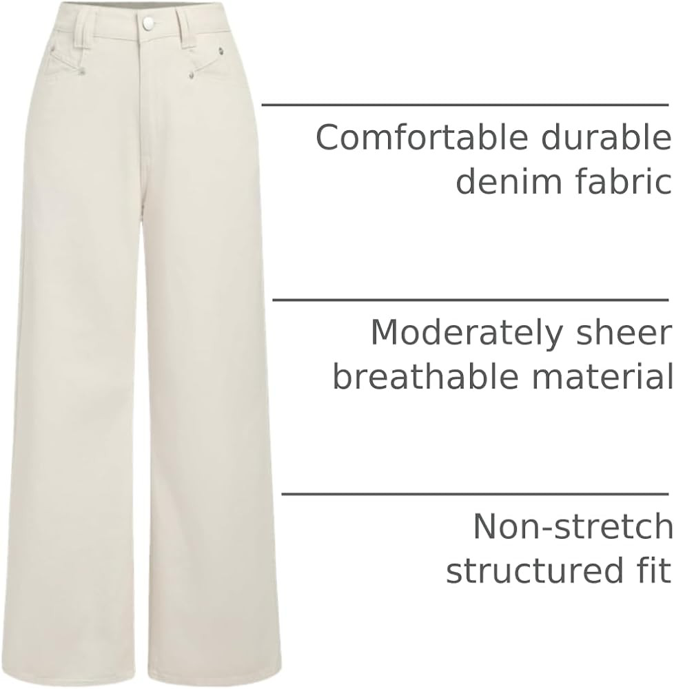 CIDER Jeans for Women High Waist Wide Leg Denim Pants Straight Leg Trouser Pants Mid Waist Trendy | Amazon (US)