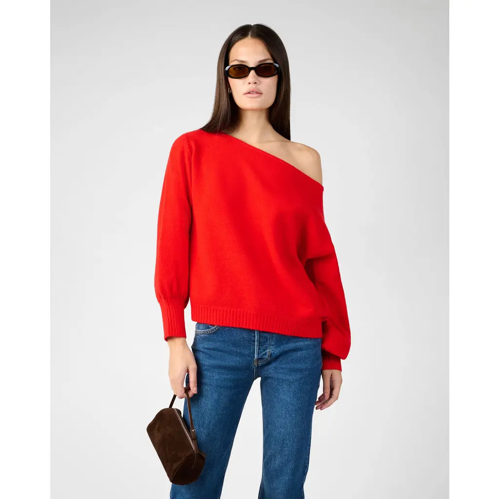 WeWoreWhat Off The Shoulder Balloon Sleeve Sweater in Red at Nordstrom, Size Xx-Small | Nordstrom