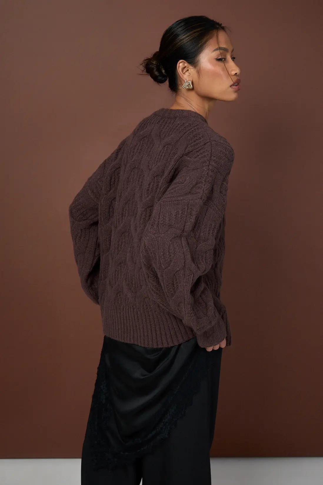 Fluffy Cable Knit Crew Neck Jumper | Boohoo.com (UK & IE)