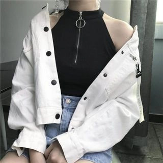 ever after - Half-Zip Halter Cropped Sweater | YesStyle | YesStyle Global