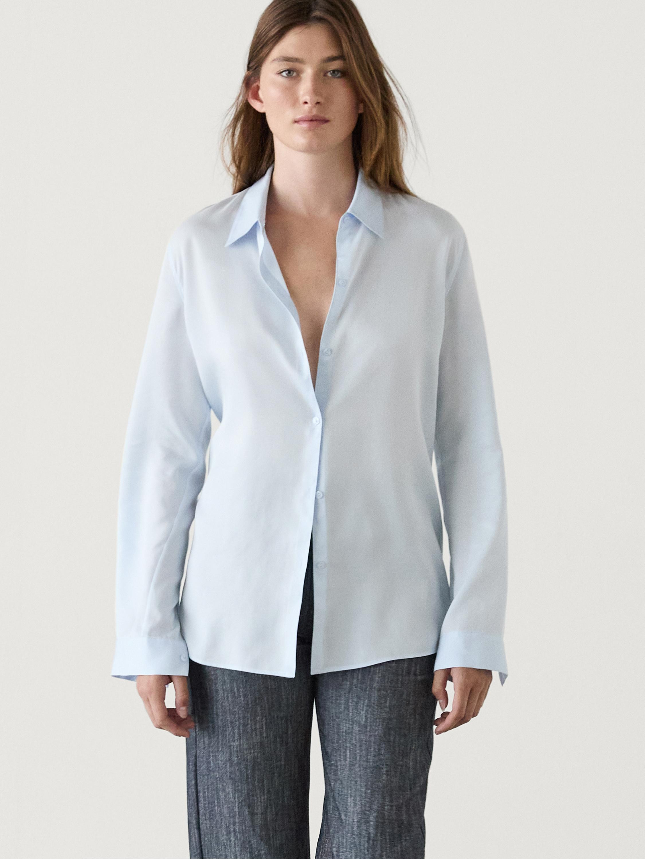 Lightweight regular fit 100% lyocell shirt | Massimo Dutti UK