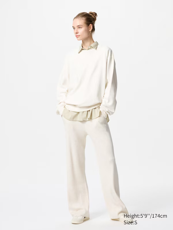 Washable Knit Ribbed Trousers (Longer) | UNIQLO (UK)