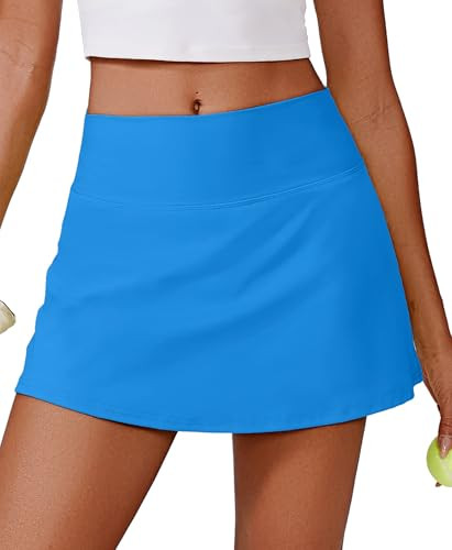 PINSPARK Golf Skirts for Women Lightweight Tennis Mini Skorts Built-in Shorts Stretch Pickleball Skort Skirts, Sparkle Blue XS | Amazon (US)