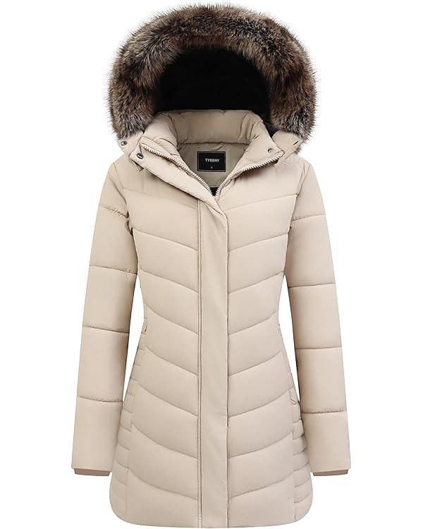 GOLDLADIES Women's Waterproof Long Winter Coat Thickened Down Puffer Jacke Winter Parka | Amazon (US)