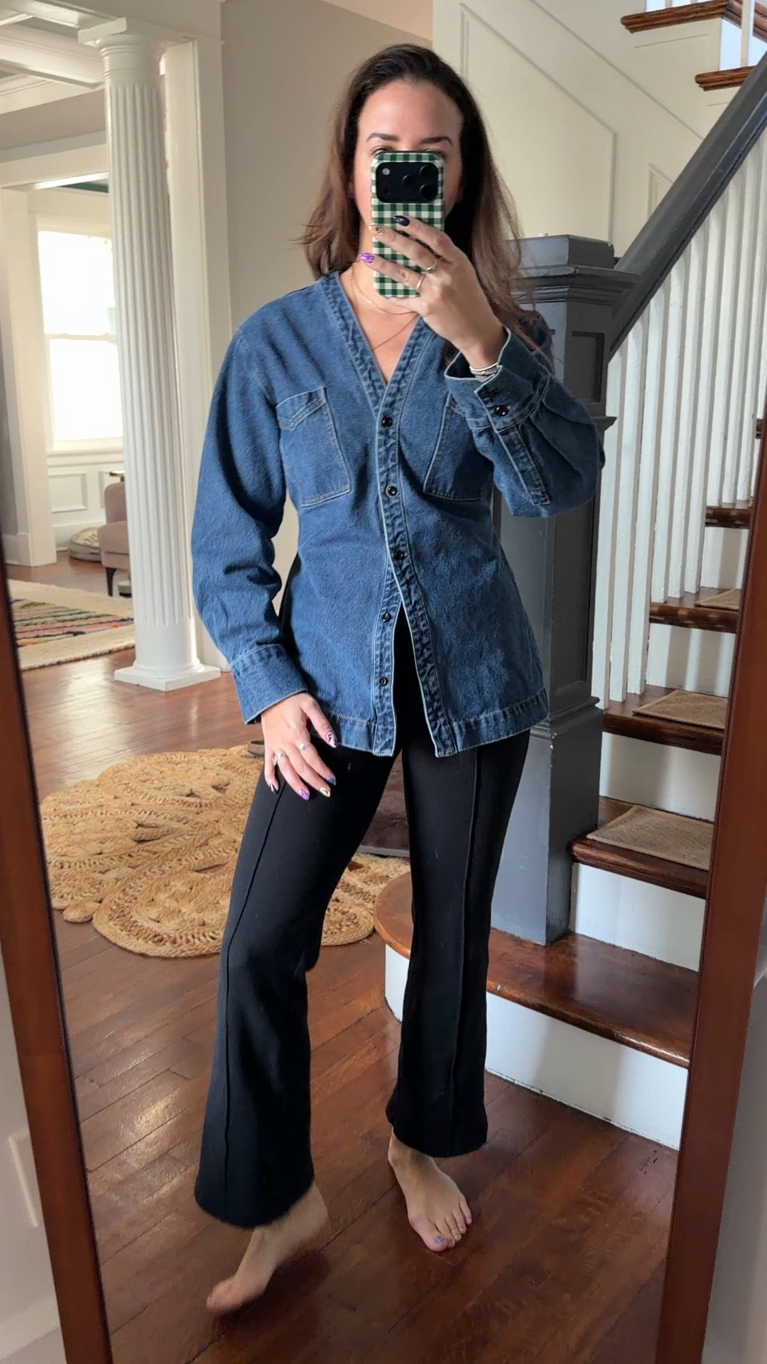 Love this work from outfit with a structured denim top from @moderncitizen & kick flare pointe pants from @donni.

WFH. Work from home. Style. Denim top. Denim jacket. Modern citizen Emmett. Donni kick flare. Black pants. 

#LTKWorkwear #LTKootd #LTKgrwm
