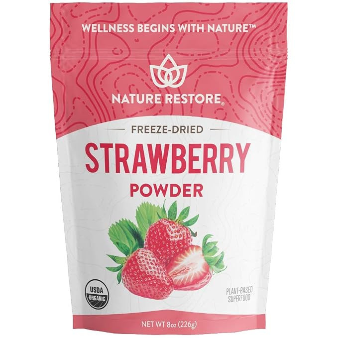 Nature Restore Organic Strawberry Powder (8 oz). 100% Pure Freeze-Dried Berry for Baking, Smoothi... | Amazon (US)